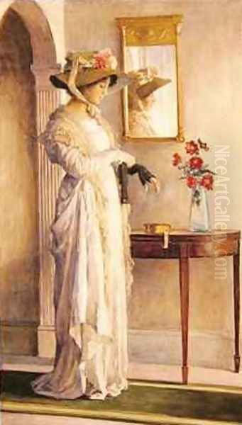 A Moments Reflection 1909 Oil Painting by William Henry Margetson