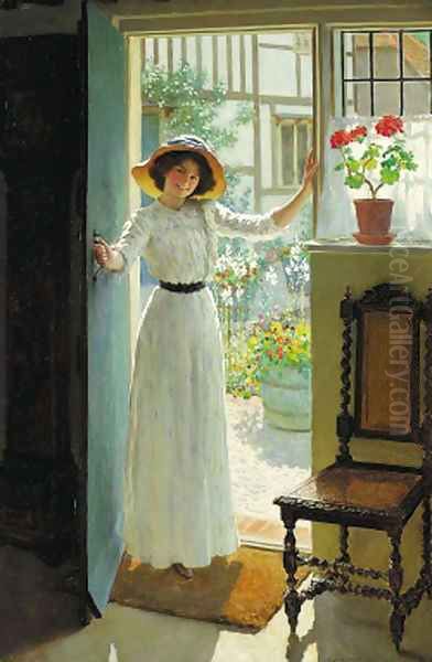 At the cottage door Oil Painting by William Henry Margetson