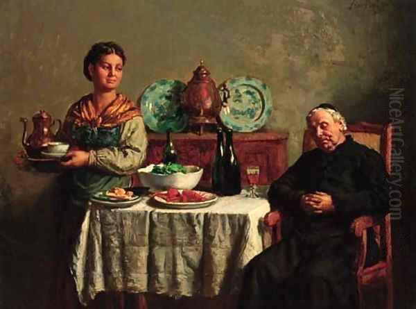 A good lunch Oil Painting by Frans Meerts