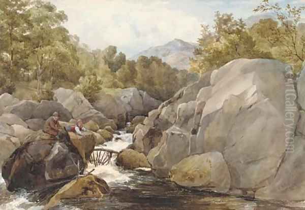 On the Llugwy, North Wales Oil Painting by John Henry Mole