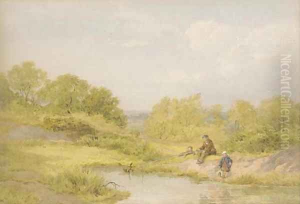 The young anglers Oil Painting by John Henry Mole