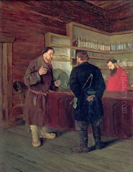 A Tavern 1889 Oil Painting by Timophej Mosgov