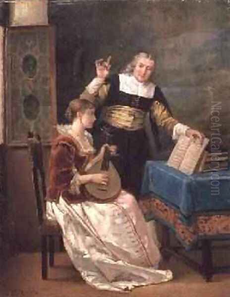 The Music Master Oil Painting by Louis Claude Mouchot