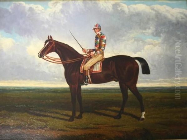 Portrait Of Blacklock With Jockey Up Oil Painting by John Frederick Herring Snr