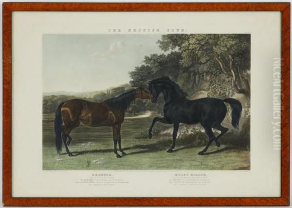 The Hunting Stud Et The British Stud Oil Painting by John Frederick Herring Snr