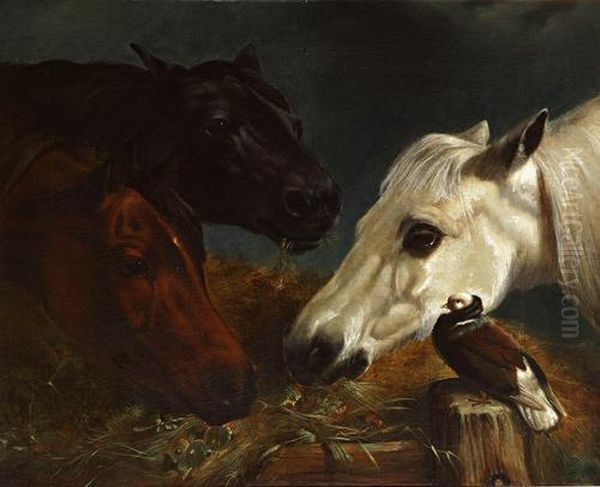 Stable Companion Oil Painting by John Frederick Herring Snr