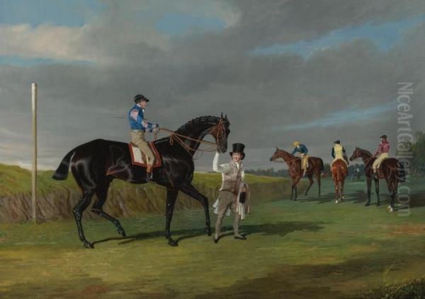 Preparing To Start For The Doncaster Gold Cup Oil Painting by John Frederick Herring Snr