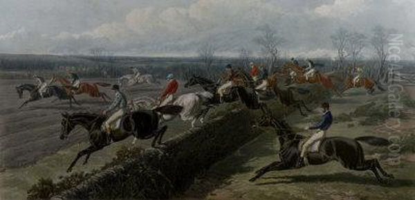 Steeplechase Cracks Oil Painting by John Frederick Herring Snr