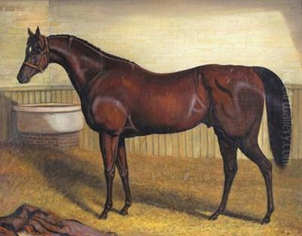 A Horse In A Stable Oil Painting by John Frederick Herring Snr