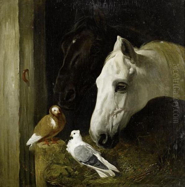 Stable Companions Oil Painting by John Frederick Herring Snr