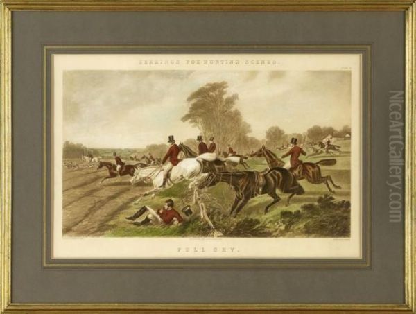 Herring's Fox - Hunting Scenes Oil Painting by John Frederick Herring Snr