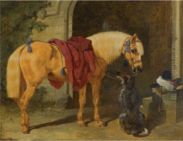 The Cavalier's Charger Oil Painting by John Frederick Herring Snr