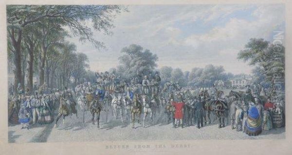 Return From The Derby Oil Painting by John Frederick Herring Snr