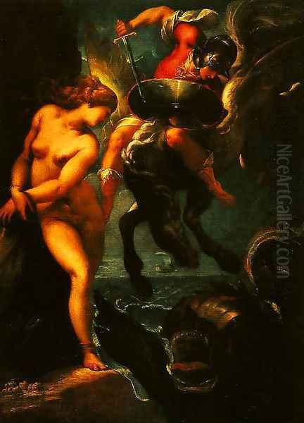 Perseus and Andromeda Oil Painting by Pier Francesco Mazzuchelli (see Morazzone)