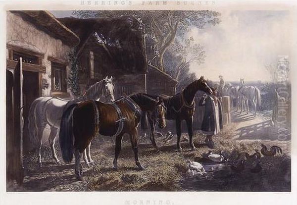 Herring's Farm Scenes Oil Painting by John Frederick Herring Snr