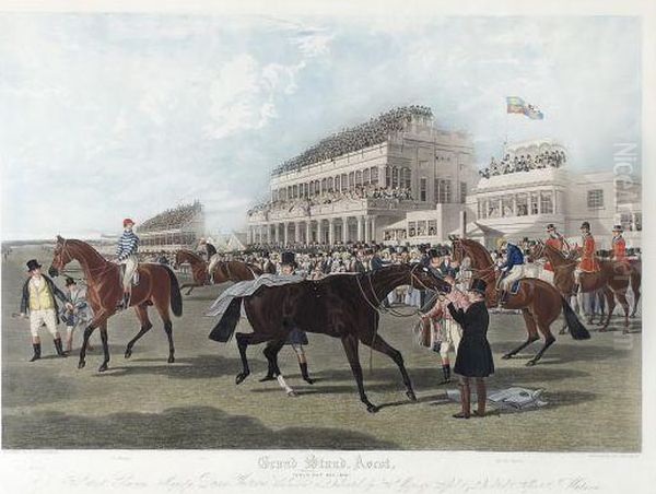 Grandstand, Ascot Oil Painting by John Frederick Herring Snr