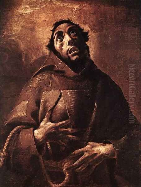 St Francis Oil Painting by Pier Francesco Mazzuchelli (see Morazzone)