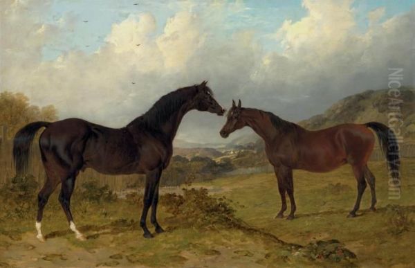 The Earl Of Egremont's Camel And Lord Grosvenor's Banter Oil Painting by John Frederick Herring Snr