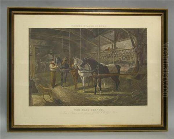 The Mail Change Oil Painting by John Frederick Herring Snr