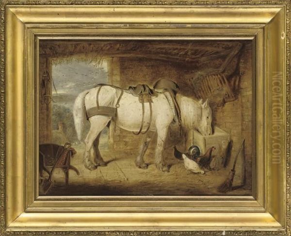 Stable Friends Oil Painting by John Frederick Herring Snr