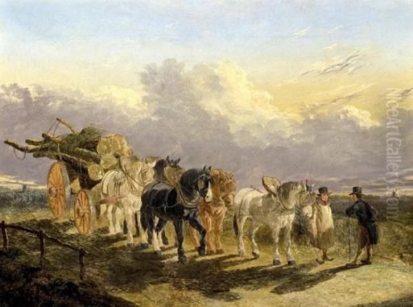 The Log Drover Oil Painting by John Frederick Herring Snr