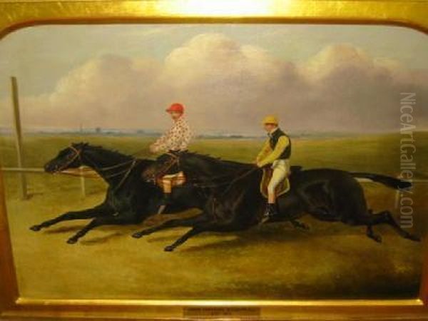 Doncaster Races Oil Painting by John Frederick Herring Snr