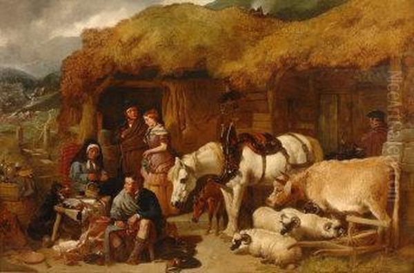 British. The Highland Gamekeeper Oil Painting by John Frederick Herring Snr