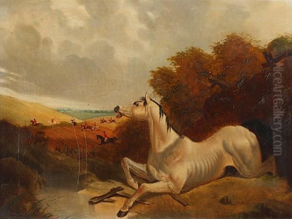 The Fallen Horse Oil Painting by John Frederick Herring Snr