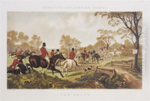 Herring's Fox-hunting Scenes Oil Painting by John Frederick Herring Snr