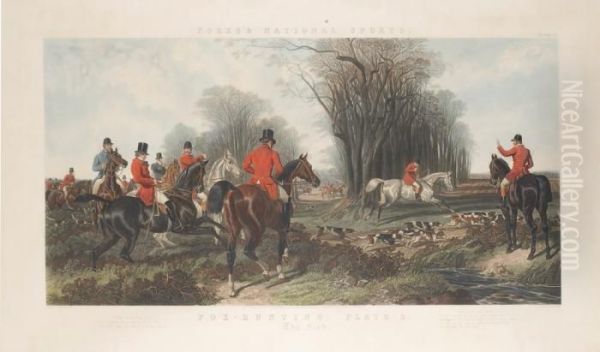 Forest's National Sport, Fox Hunting, The Find Oil Painting by John Frederick Herring Snr