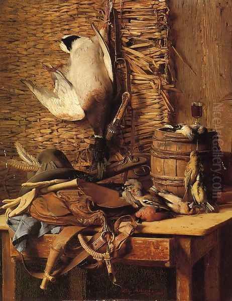 Still Life, A Hunter's Bounty Oil Painting by Fritzi Mikesch