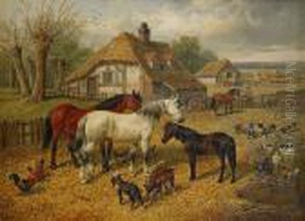 Stable Mates Oil Painting by John Frederick Herring Snr