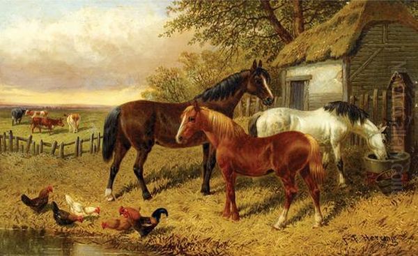 Farmyard Scene by John Frederick Herring Snr