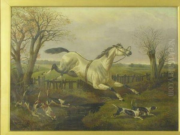 A Runaway Carriage Oil Painting by John Frederick Herring Snr