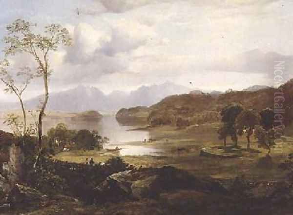 Loch Fad Arran in the Distance Oil Painting by Horatio McCulloch