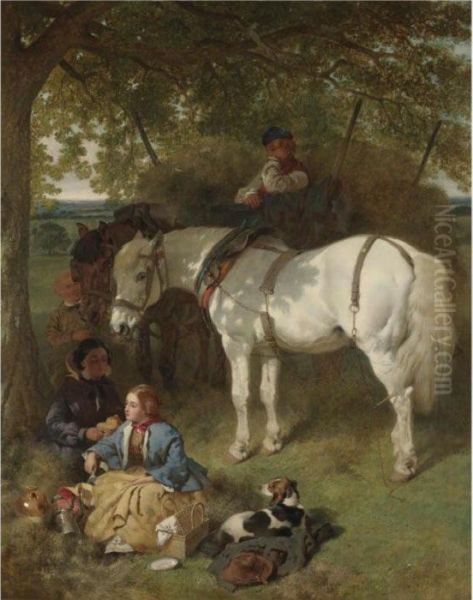 The Noon Day Rest Oil Painting by John Frederick Herring Snr