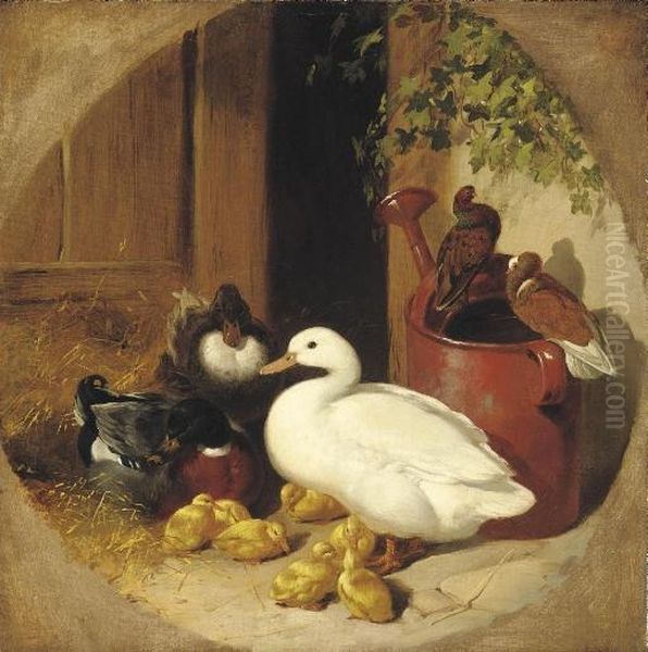 A Quiet Corner Of The Farmyard Oil Painting by John Frederick Herring Snr