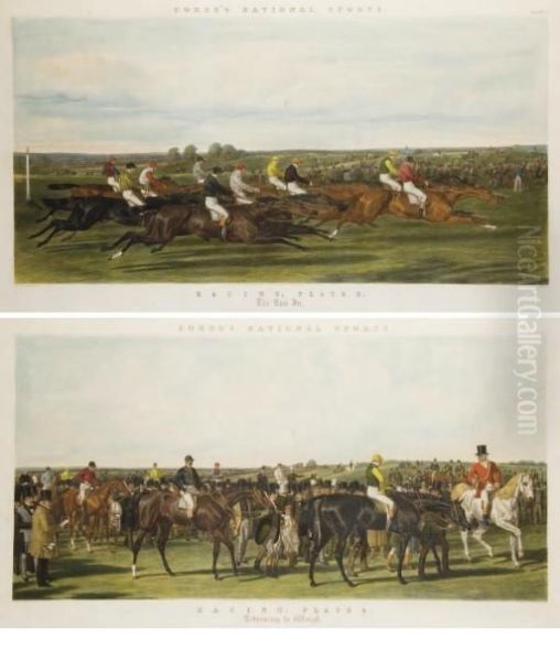 The Run In Oil Painting by John Frederick Herring Snr