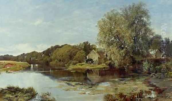 At Milton Mill on the River Irvine 1855 Oil Painting by Horatio McCulloch