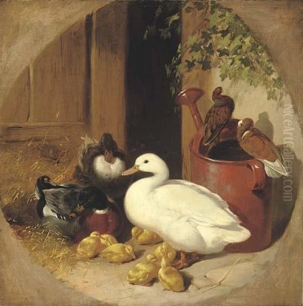 A Quiet Corner Of The Farmyard Oil Painting by John Frederick Herring Snr