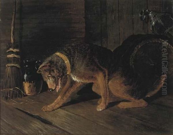 A Noise Through The Floorboards Oil Painting by John Frederick Herring Snr