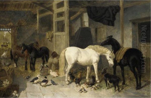 Stable Mates Oil Painting by John Frederick Herring Snr