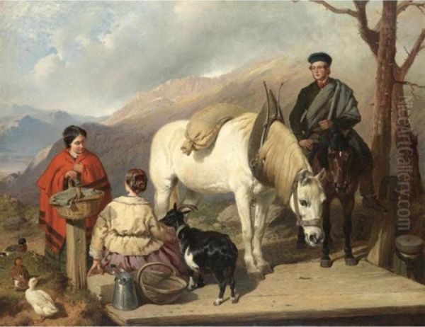 Waiting For The Ferry Oil Painting by John Frederick Herring Snr