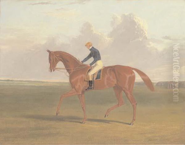 Colonel Peel's Chestnut Filly Vulture Oil Painting by John Frederick Herring Snr