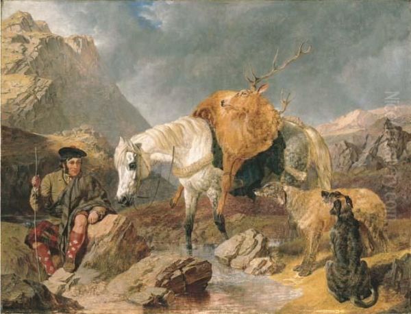 The Return From Deer Stalking Oil Painting by John Frederick Herring Snr