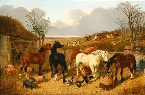 Past And Present Oil Painting by John Frederick Herring Snr