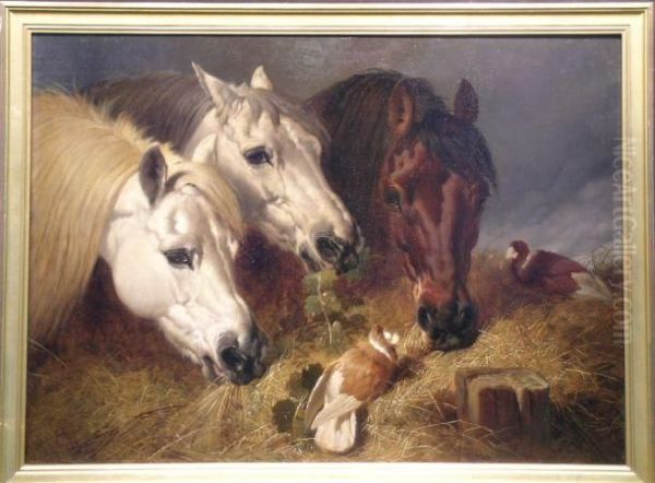 Inscribed On Reverse Oil Painting by John Frederick Herring Snr