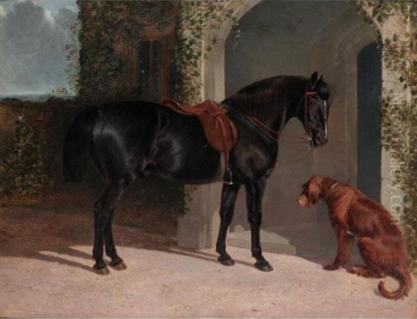 Waiting For Master Oil Painting by John Frederick Herring Snr