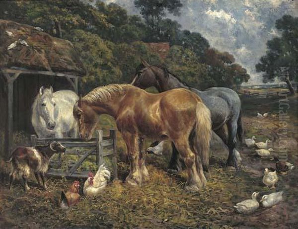 In The Farmyard Oil Painting by John Frederick Herring Snr