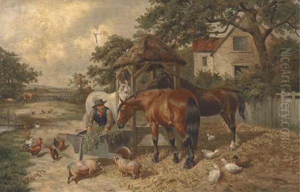 Mealtime Oil Painting by John Frederick Herring Snr